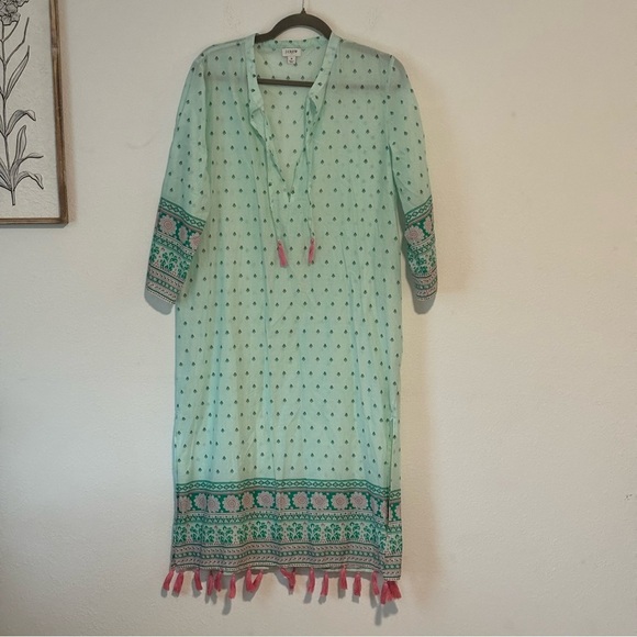 Womens J.Crew Tassel Trim Boho Tunic Dress Cover Up Women’s Small - Picture 2 of 9